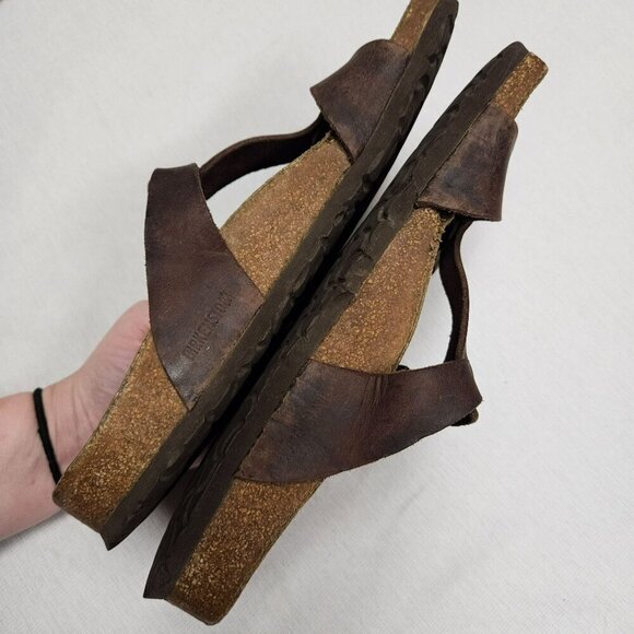 Birkenstock Larisa Womens Sandals Size‎ 41 10 Brown Leather Cork Footbed - Picture 15 of 16